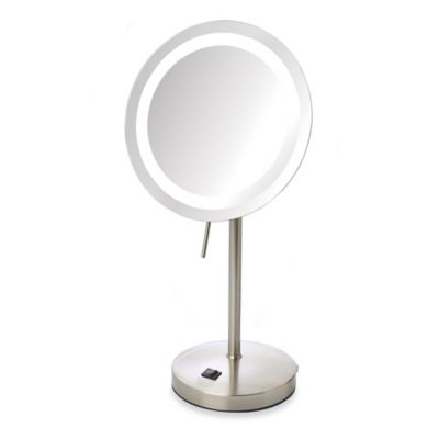 Buy Jerdon 8X LED Lighted Vanity Mirror in Nickel from Bed Bath & Beyond
